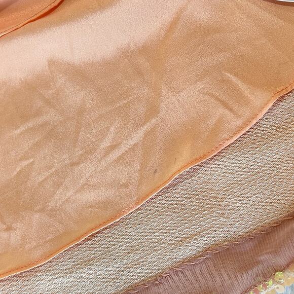 Kimchi Blue Sand Dollar Sequin Square Neck Peach Dress Size Medium Taylor Swift - Picture 15 of 16